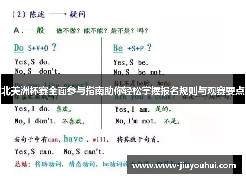 北美洲杯赛全面参与指南助你轻松掌握报名规则与观赛要点